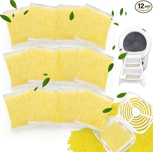 NewKe 12PCS Odor Remover Refills for Whisker OdorTrap Pod and for Litter-Robot, Cat Toilet Odor Eliminates Deodorizing Compatible with Traditional Litter Boxes, 12 Pack Litter Deodorizer, Pet Gift