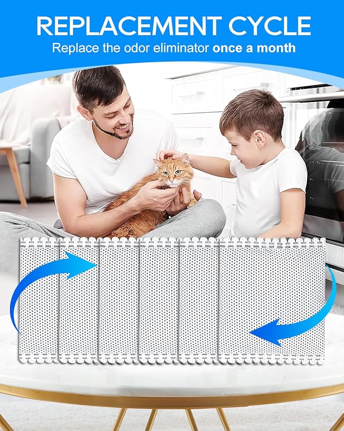 12PCS Activated Charcoal Odor Absorber Compatible with OKSOTY Stainless Steel Litter Box Deodorizer, Compatible with PuraMAX Self Cleaning Litter Boxes, Cat Litter Smell Eliminator Filter