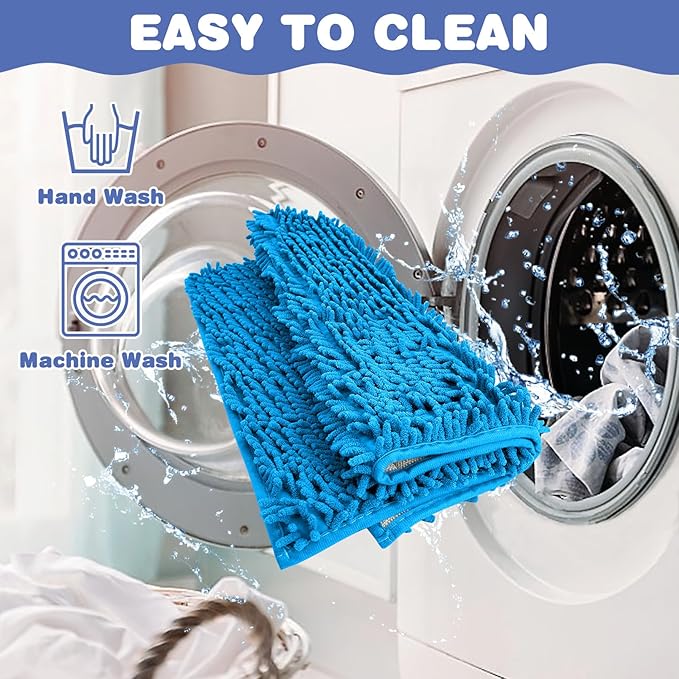 PINVNBY Guinea Pig Cage Liner Washable Fleece Pee Pads Reusable & Non-Slip Guinea Pig Bedding Rabbit Training Mat Small Animal Cage Accessories for Bunny Hamster Rat Ferret (Blue, 55" x 28")