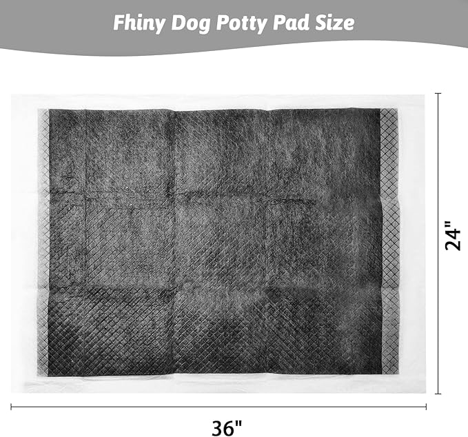 Fhiny Pee Pads for Dogs, 24" x 36" 20 PCS Extra Large Disposable Puppy Pads Leak-Proof Super Absorbent Charcoal Potty Training Pad with Quick-Dry Surface for Dogs Puppies Cats Kittens or Small Pets