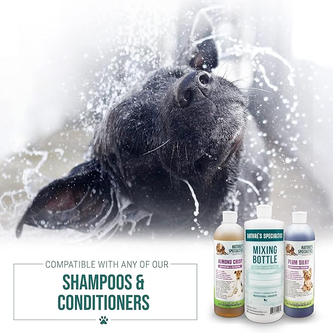 Nature's Specialties Mixing Bottle and Dog Shampoo Conditioner Concentrate Bundle, Easy to Read Measurements Mixing Bottle 32 oz, Yard Dog Dog Shampoo Conditioner Concentrate 1 gal