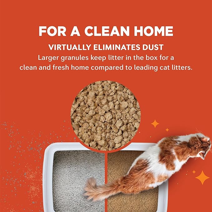 WORLD'S BEST CAT LITTER Low Tracking & Dust Control Multiple Cat Unscented 32-Pounds - Natural Ingredients, Quick Clumping, Flushable & Made in USA - Long-Lasting Odor Control & Easy Scooping