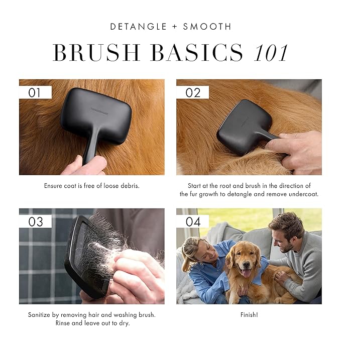 Tweezerman Dog and Cat Slicker Brush for Large Pets, Grooming Brush with Coated Bristles to Prevent Scratching and Ergonomic Handle