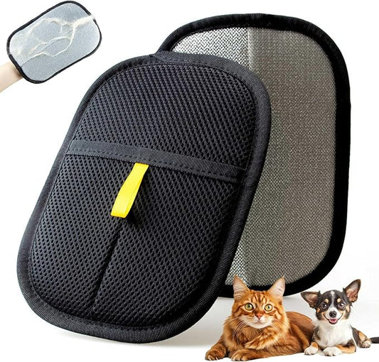 Newly Upgraded Pet Hair Removal Glove - Thickened Electrostatic Cat Dog Hair Remover Glove, Reusable for Couch, Carpet, and Car Seat (Black,1 Glove)