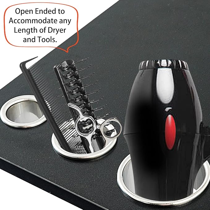 3.0 Inch and 2.0 Inch Open Canister Hair Styling Curling Flat Iron Holder with Dryer Appliance - Salon Organizer for Hot Tools