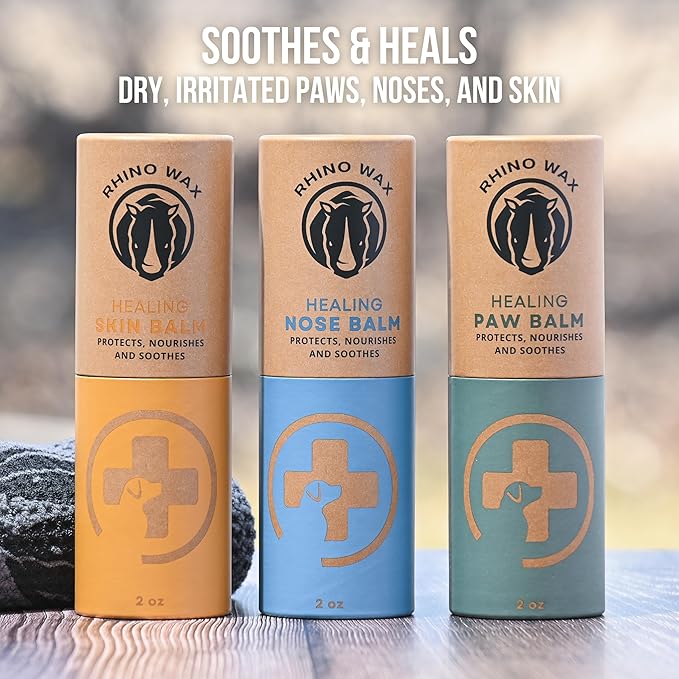 Healing Dog Paw Balm Multi-Pack (2-2oz Tubes + Microfiber Cloth) - Moisturizer, Soother, and Pain Relief for Dry, Cracked, or Irritated Dogs Paws - Natural - Lick-Safe - Made in USA