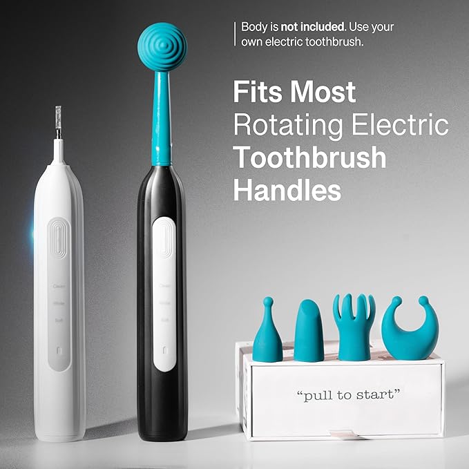 5-in-1 Silicone Massage Attachment Compatible with Rotating Electric Toothbrushes | Facial & Relaxation Tool | Travel-Friendly, Waterproof, Easy-Clean | Not for Sonic or iO Series