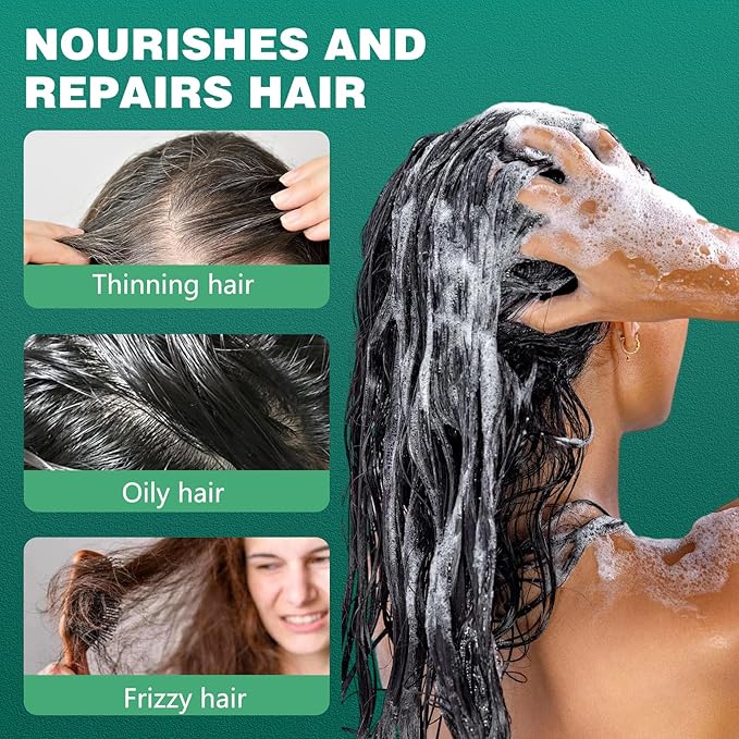 2PC Seven Green Shampoo Bar - Nature Shampoo Bar with Grass Extract, Green Soap for Women & Men