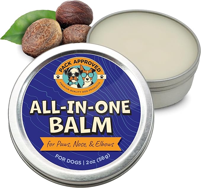 All-in-One Balm - Moisturizing Elbow, Nose & Paw Balm for Dogs - Dry Nose and Cracked Skin Relief - Lick-Safe and All-Natural with Coconut Oil, Avocado Oil, & Shea Butter for Dogs - 2oz