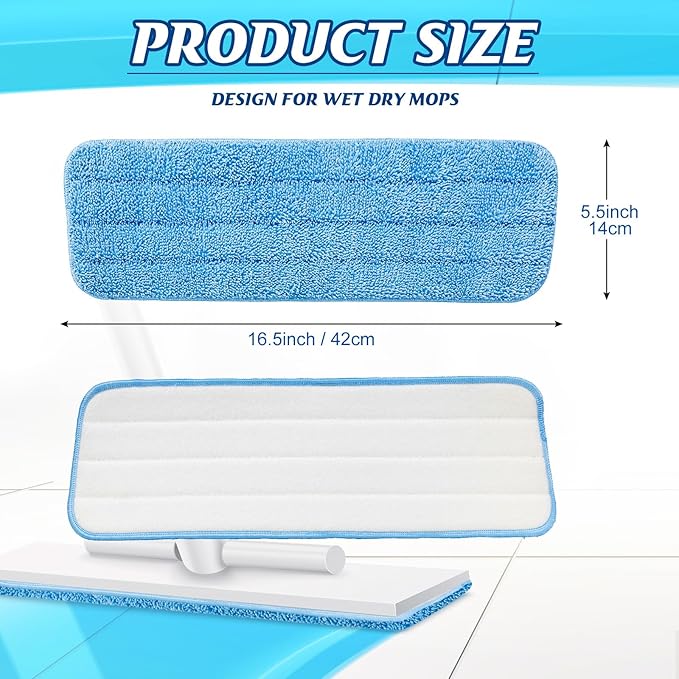 100 Pack Microfiber Mop Pads Machine Washable Cleaning Flat Mop Head Replacement Reusable Household Pads for Hardwood and Hard Surface Floor Cleaning and Scrubbing