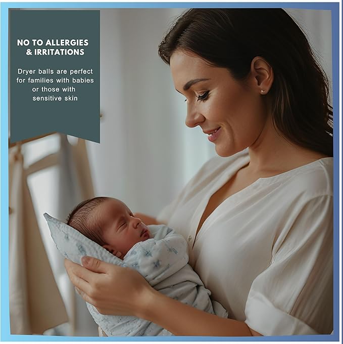 Wool Dryer Balls, Laundry Reusable Anti Static Natural Fabric Softener. Organic XL Hypoallargenic Made with 100% New Zeland Wool. Pet Lint Hair Catcher Helper