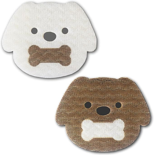 2-in-1 Dog Face Sponge for Kitchen & Bath - Detachable Fish, Wall-Cling Storage, Powered by 1.8 Mil Fiber - Multi-Functional Cleaning Gadget (2 Pack) (Dog - White & Brown)