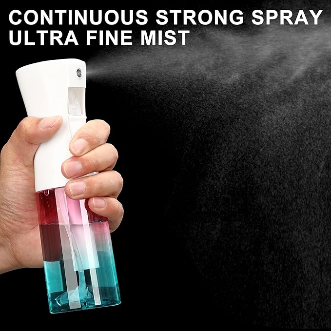 hair spray bottle, ultra-fine spray continuous spray bottle (200ml/6.8oz), used for hair design, vegetation, cleaning and skin care - empty, reusable (Gradient)