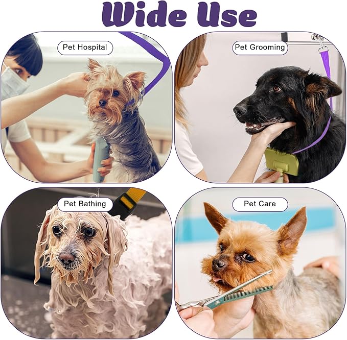 2 Pack Grooming Loops for Dogs Groomers Adjustable Nylon Groomers Helper for Dog Cat Pet Fixed Safety Rope Bathing Tether Straps Restraint