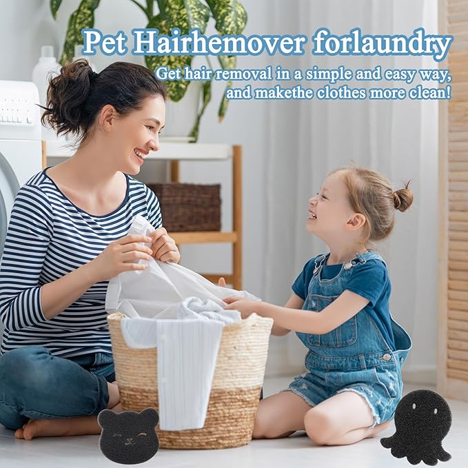 10 Pack Pet Hair Remover for Laundry, Reusable Pet Hair Catcher for Washing Machine, Wet and Dry Use Pet Lint Catcher, for Washer, Dryer, Bedding, Clothes