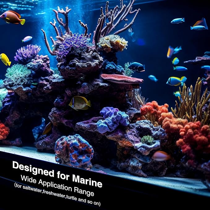 hygger Marine 50W Titanium Aquarium Heater for Salt Water and Fresh Water, Digital Submersible Heater with External IC Thermostat Controller and Thermometer, Fish Tank Heater for Fish Tank 5-10 Gallon