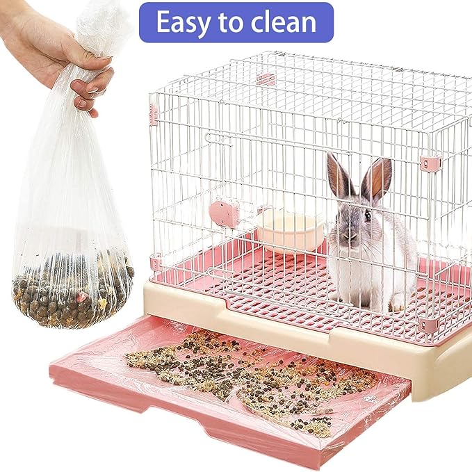 30 pcs Disposable Cage Liners, Clear Plastic Rabbit Cage Liner Bag, Universal Toilet Film for Bunny, Hamster, Totoro, Hedgehog, Guinea Pig and Small Animals