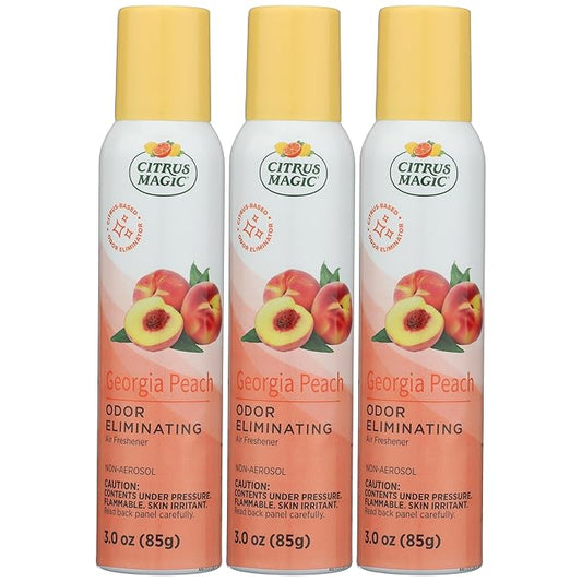Citrus Magic Odor Eliminating Air Freshener Spray, Georgia Peach, 3-Ounce, Pack of 3