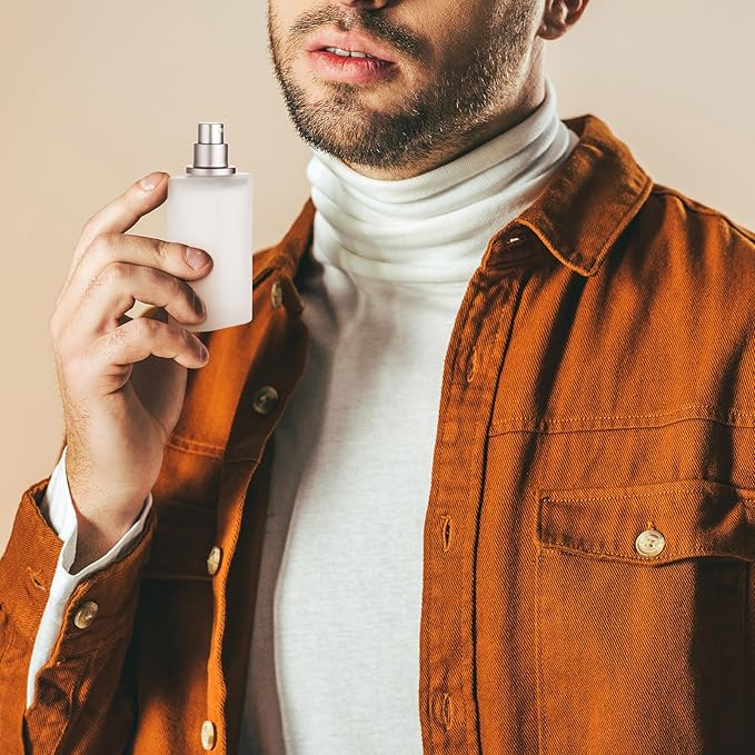 Tessco for you 6 Pcs 50ml / 1.7 Ounces Frosted Glass Bottle Perfume Atomizer refillable Spray Empty Perfume Dispenser Fine Mist Atomizer Cosmetic Container for Travel Men Women(Silver Gray)