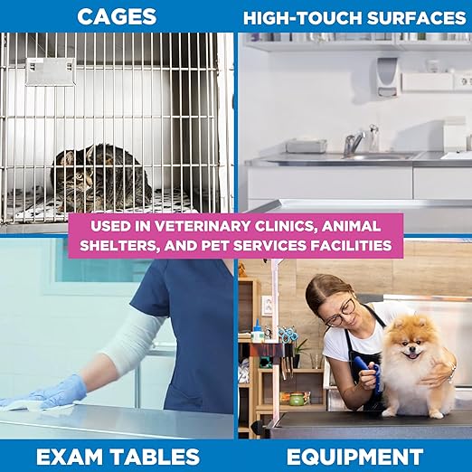 REScue Canister Wipes & RTU 32oz Disinfectant – Disinfectant Cleaner for Vet Use, Designed to Clean Kennels, Litter Boxes & More