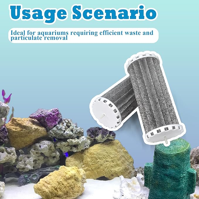 Newke 2 Pack Upgraded PRBW2350B Activated Carbon Bio Wheel Aquarium Tank Filters Replacement Parts for Marineland 200B 350B Assembly Filter Parts, Perfect refills for Penguin 200B 350B Assembly Filter