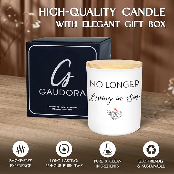 Christmas Engagement Gifts for Couples - Long Lasting Vanilla Lavender Candle 10 oz - Funny Wedding Gifts for Newly Engaged Couples, Bridal Gift for Women, Bridal Shower Gift Ideas