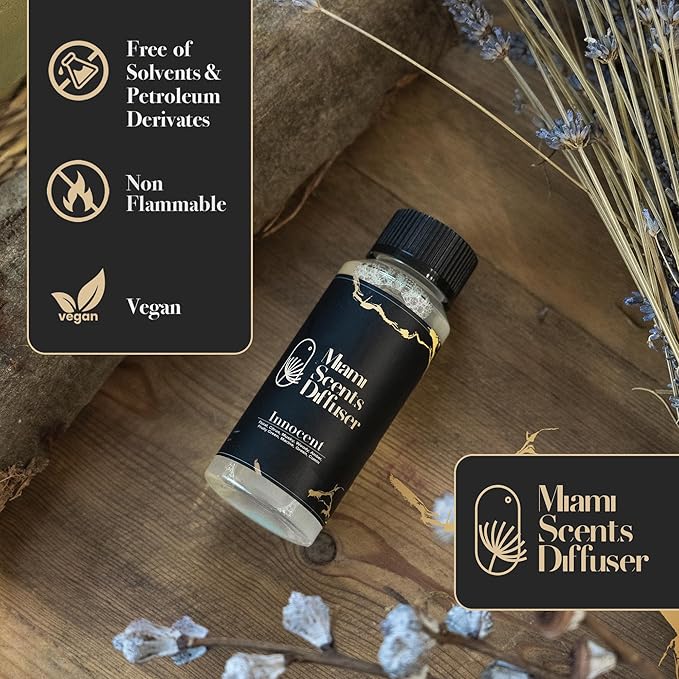 Innocent Scent Inspired by The Palms Hotel & Spa 4 Fl Oz - 120 ml Essential Oils Aroma for Home Diffuser Luxury Fragance Refill Aromatherapy Fresh Blend of Citrus, Musky, Woody, Amber & Fruity Green.