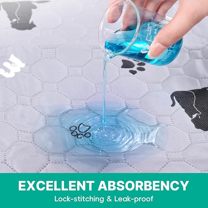 JollyMate 63"x63" Washable Pee Pad for Dogs, Ultra-Absorbent and Leak-Proof Whelping Pad, Non-Slip Reusable Puppy Pad, Waterproof Dog Pee Pad, 1 Pack