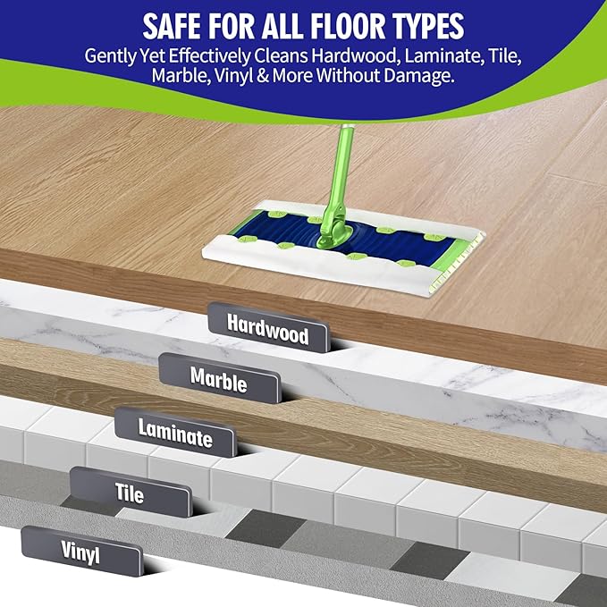 20 Count XL Heavy Duty Wet Mopping Cloths Refill Compatible with Swiffer Sweeper XL Mop, Disposable Wet Pads Refill X-Large Size for Multi-Surface Floor Cleaning, Unscented