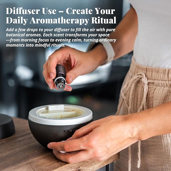 100% Pure & Undiluted Essential Oils Set – Premium Natural Aromatherapy Oils for Diffuser, Bath, DIY Skin Care & Relaxing Mood, 8×5ml Frankincense, Lavender, Rosemary & More, Holiday Gifting