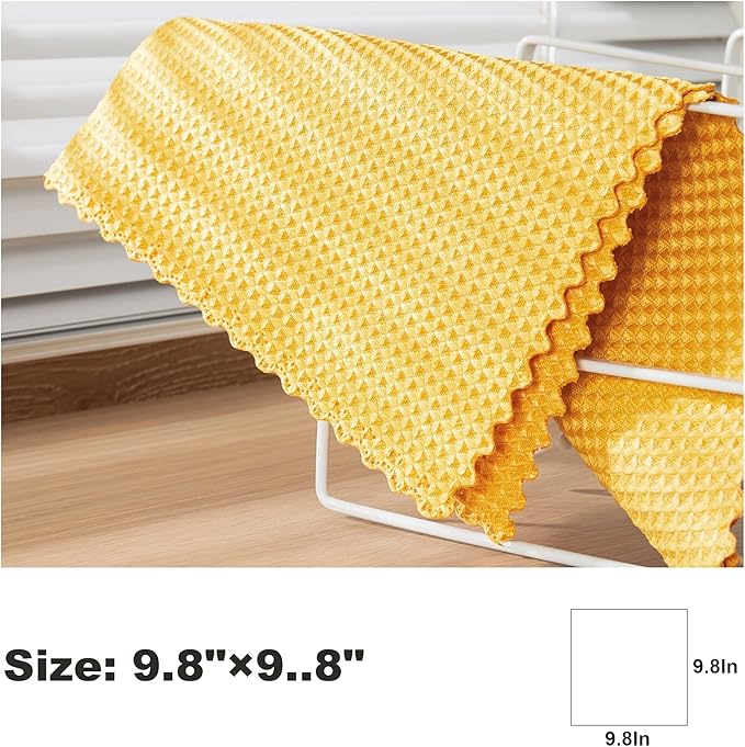 JOYMOOP Microfiber Cleaning Cloth, Reusable Absorbent Microfiber Cleaning Cloths, Kitchen Dish Cloth Waffle Weave 5 Pack, Mixed Color, 9.8×9.8inch