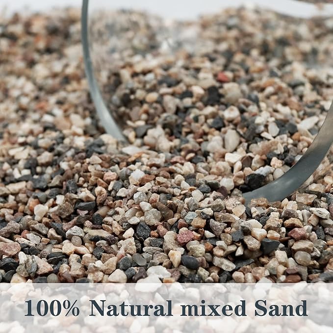 100% Natural Sand, Multi-Purpose Mixed Silica Sand for Fire Pits, Aquariums, and Landscaping, 5LB Large