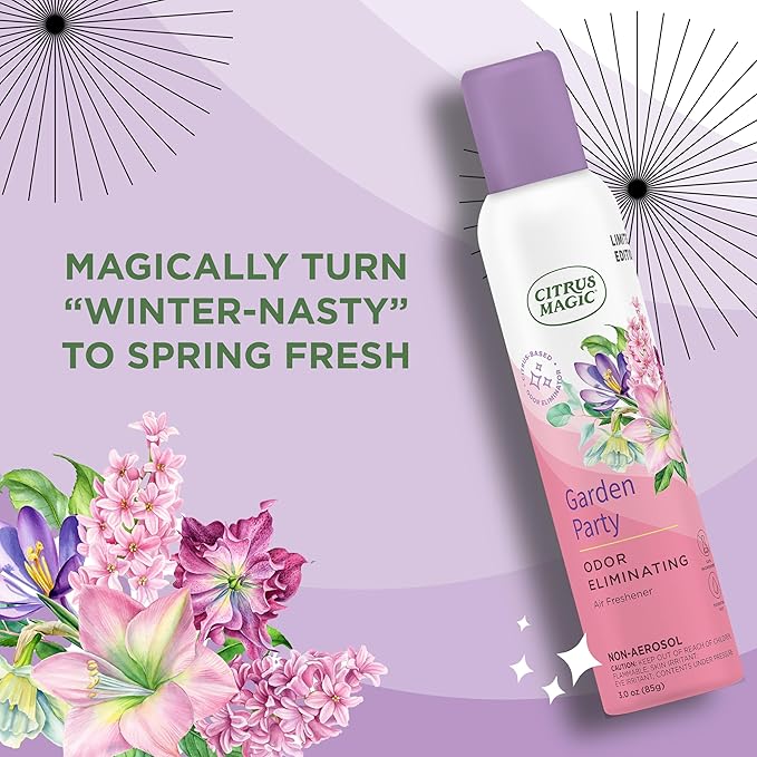 Citrus Magic Limited Edition Odor Eliminating Air Freshener Spray, Garden Party, 3-Ounce, Pack of 3