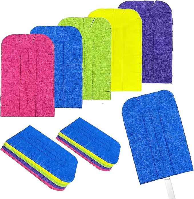 20 Pcs Fleece Duster Refill - 360° Reusable Duster Refills Washable Hand Cleaning Pads for Ceiling Fans, Floors & Windows (5 Colors)
