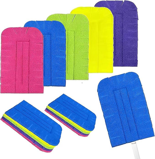20 Pcs Fleece Duster Refill - 360° Reusable Duster Refills Washable Hand Cleaning Pads for Ceiling Fans, Floors & Windows (5 Colors)