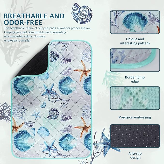 IEUUMLER Washable Pee Pads for Dogs, 1 Pack Reusable Waterproof Puppy Pads, Non-Slip Super Absorbent Dog Training Pad for Playpen Crate Bed EU012