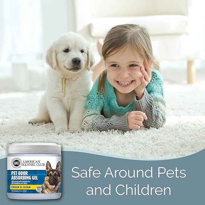 SMELLS BEGONE Pet Odor Absorber Gel - Air Freshener & Odor Eliminator - Made with Essential Oils - Fresh & Clean Scent - 15 Ounce