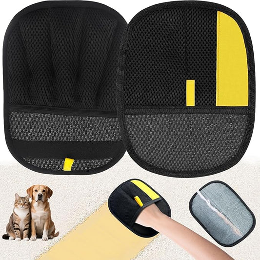 2 Pcs Electrostatic Pet Hair Removal Glove, 2025 Newly Magic Brush Pet Hair Remover for Dogs & Cats, Reusable Animal Fur Grooming Tool for Cleaning Hair on Furniture, Couch, Car Seats, Carpet