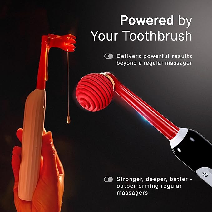 5-in-1 Silicone Massage Attachment Compatible with Rotating Electric Toothbrushes | Discreet, Travel-Friendly, Waterproof | Facial, Body, Bullet & Wand – Not for Sonic or iO Series