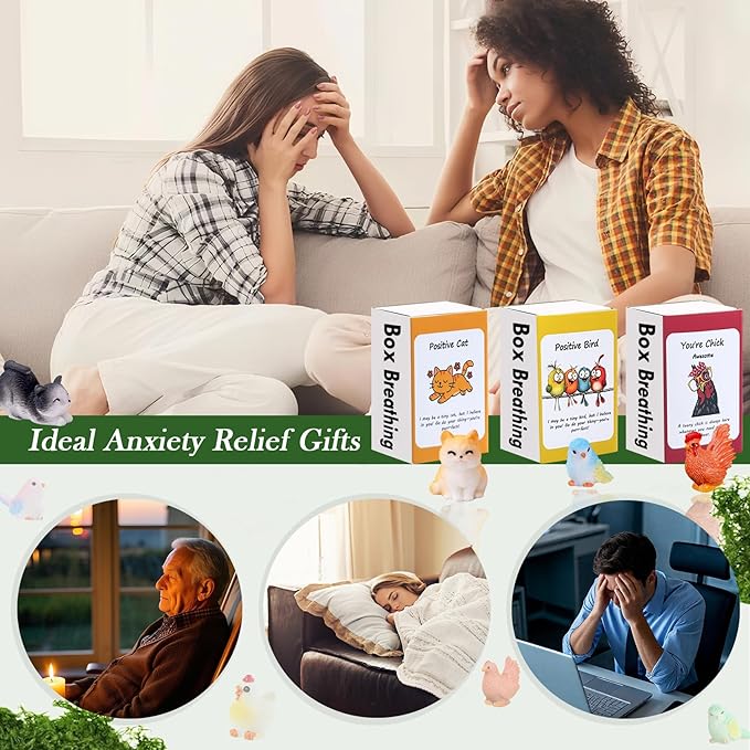 20 Set Positive Giraffe Gifts Bulk Employee Appreciation Gifts Box Breathing Gift Bulk for Coworker Team Back to Desk Pets Thank You Teacher Giraffe Ornaments with Cheer up Card Box