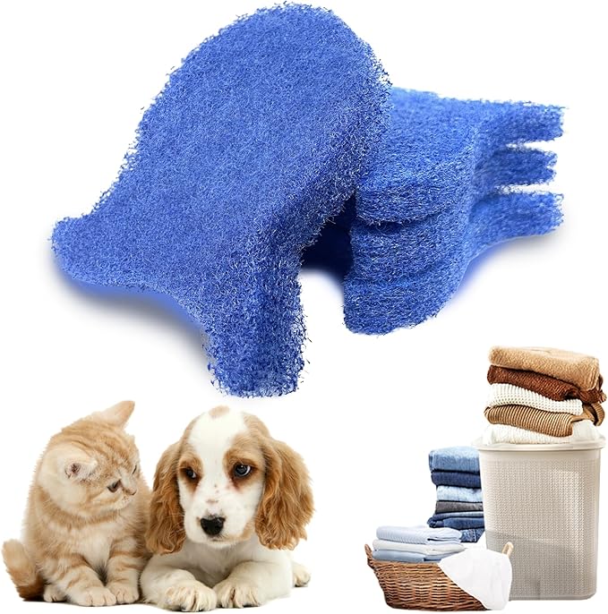 4 Pieces Pet Hair Remover for Laundry, Reusable Dog Hair Remover for Laundry, Lint & Hair Catcher for Clothes, for Washing Machines, Dryers, Bedding and Clothing-L