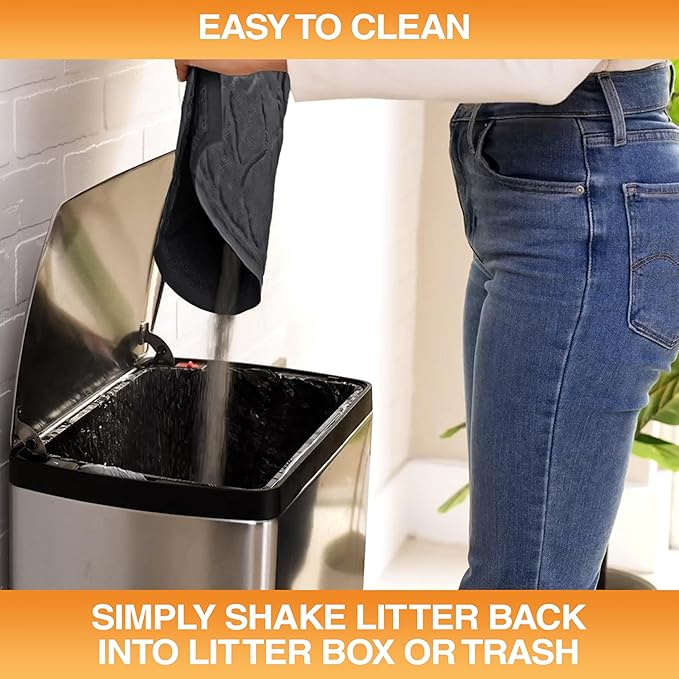 Neater Pets Neater Mat Cat Litter Rug, Thick & Durable Cat Mat for Litter Box, Trapper Pad Catches Mess to Protect Indoor Floors, Soft on Kitty Paws, Anti-Skid Grip Backing, Easy to Clean, Charcoal