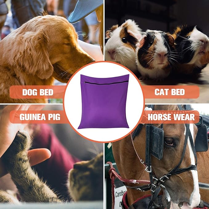 AUXSOUL 1 Pack Pet Laundry Bag,Stops Pet Hair Blocking The Washing Machine,Big Size Wash Bag Ideal for Dog Cat Horse,Hair Remover Safely,25.8’’ 27.8’’(65 X 70cm)(Purple)