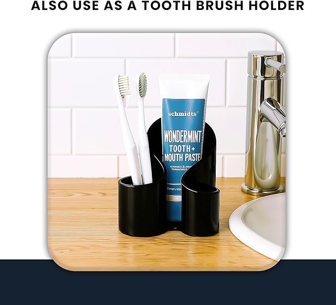 Black Makeup Brush Holder | New Elegant Design Acrylic Makeup Organizers | 3 Compartment Organizer Make Up Brush Holder Organizer & Cosmetic Storage for Lipstick, Eyeshadow Brush makeup pallette