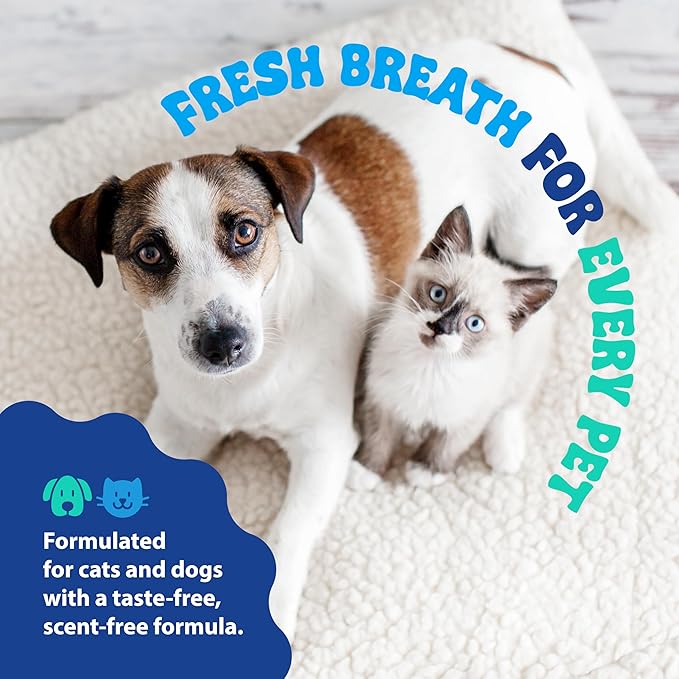 Dental Fresh Water Additive for Dogs and Cats, Clean Teeth and Fresh Breath, Daily Pet Oral Care, Flavorless, 32 fl oz