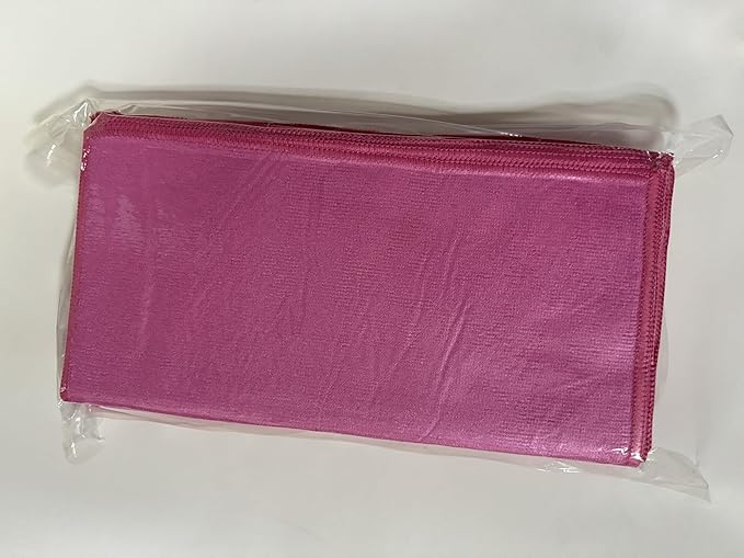 Microfiber Cleaning Cloth-24Pcs (13x13 inch) Ultra Soft Highly Absorbent Rags for Housekeeping-Machine Wash (HotPink)