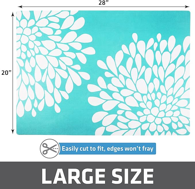 Drymate Original Cat Litter Mat, Contains Mess from Box, Protects Floors, Urine-Proof, Machine Washable, Soft on Kitty Paws, Absorbent, Waterproof (USA Made, Recycled Content) (20”x28”)(Rejuv Blue)