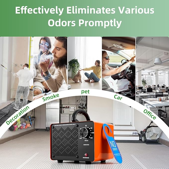 HHGM 148,000mg/h Dual-Fan Ozone Machine Generator High Capacity Ozone Odor Eliminator Odor Removal Air Purifier Ionizer & Deodorizer for Car, Home, Smoke, Pets, Industrial, Basement, Commercial