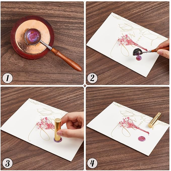 CRASPIRE 2 Side Pattern 15mm Mini Wax Seal Stamp Heart Rings Mobius Ring Love Brass Gold Column Sealing Wax Vintage Retro for Wedding Valentines Day Wedding Party Christmas Envelope Greeting Card
