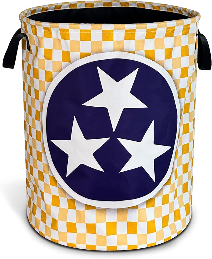 Tennessee State Flag Laundry Basket Oxford Cloth Laundry Hamper With Handle Foldable Portable Clothes Storage Basket 18.9 X 16.5 Inch Storage Bag For Laundry Room/Bathroom/Bedroom/Dormitories